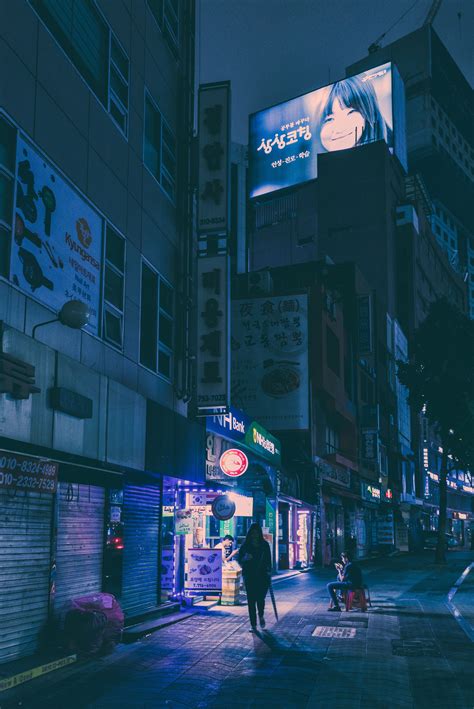 Lone open shop at night downtown Seoul South Korea [34855220] #city #cities #buildings # ...