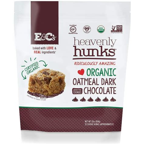 E&C’s Snacks Heavenly Hunks - Certified Organic Oatmeal Dark Chocolate ...