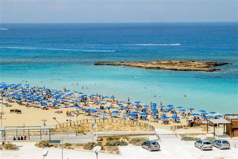 Hotels and Beach at Fig Tree Bay in Protaras .Cyprus. Editorial Photo - Image of locations ...