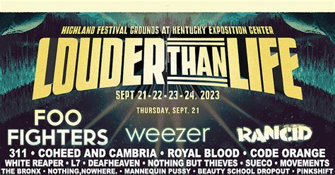 Louder Than Life 2023 lineup: Green Day, Foo Fighters to play