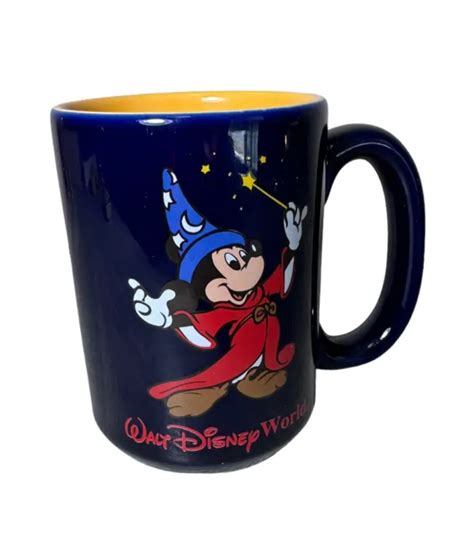 WALT DISNEY WORLD Fantasia Mickey Mouse Wizard Cobalt Blue Coffee Cup Mug $9.60 - PicClick