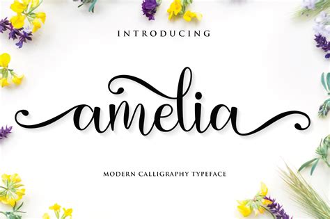 Amelia (Font) by anasofart · Creative Fabrica | Beautiful script fonts, Script fonts, Font bundles