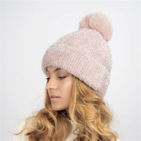 Freya Fluffy Glitter Fleece Lined Beanie - Pink – The Pretty Hat