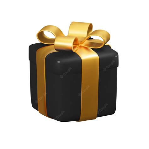 Premium Vector | Realistic 3d black gift box with golden ribbon vector ...