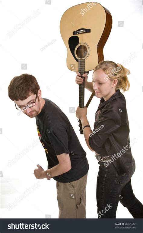 Angry Young Female Musician Tries Hit Stock Photo 20161642 | Shutterstock