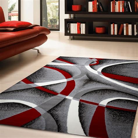 Katelynn Area Rug F 7500 Gray-Red 3' x 5' - Walmart.com | Red living room decor, Grey and red ...