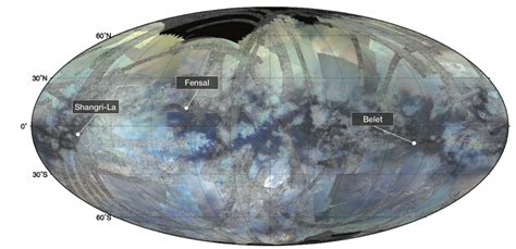 A global map of Titan showing the locations of the regions of interest:... | Download Scientific ...