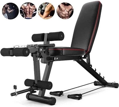 Adjustable Weight Bench, Workout Bench with Leg Extension and Leg Curl ...