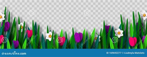 Vector Spring Flower Border. | CartoonDealer.com #169692277