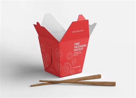 Free Chinese Noodles Takeaway Food Box Mockup PSD - Good Mockups