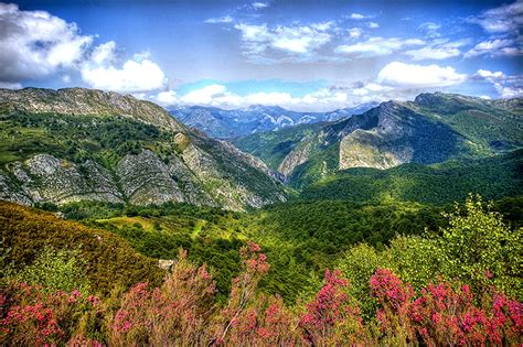 Wallpaper Spain Caleao Asturias HDRI Nature Mountains Forests