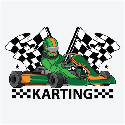 Logo De Conception De Course De Karting | Vecteur Premium