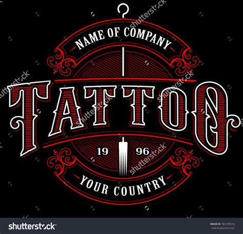 Vintage Tattoo Lettering Illustration Tattoo Design Stock Vector ...