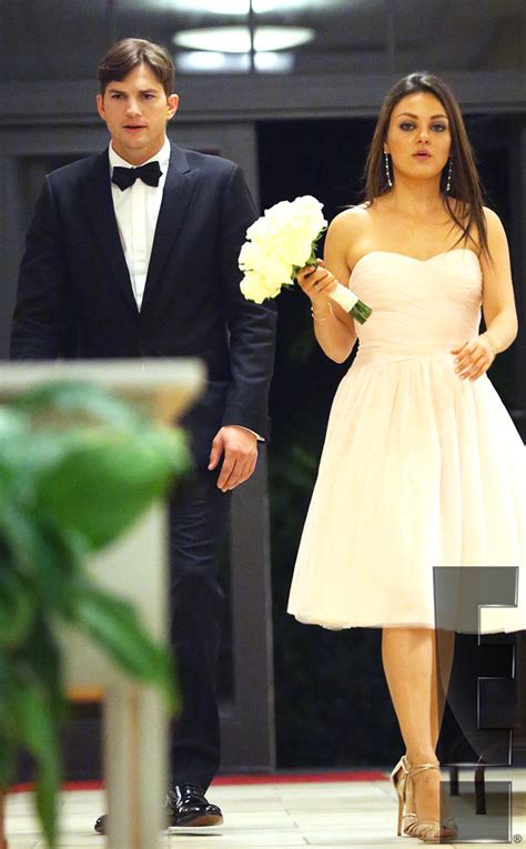 Handsome Couple from Ashton Kutcher & Mila Kunis at Her Brother's Wedding | E! News