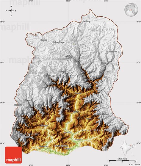 Physical Map Of Sikkim