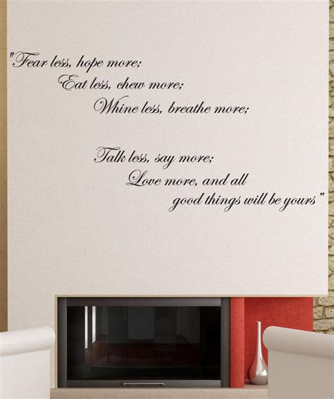 Vinyl Wall Decal Sticker Inspirational Quote "Fear Less, Hope More" #8