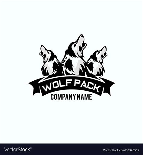 Wolf pack logo Royalty Free Vector Image - VectorStock