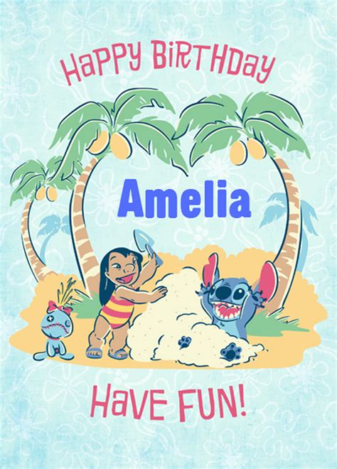 Personalised Kids Disney Lilo & Stitch Birthday Card – Hallmark