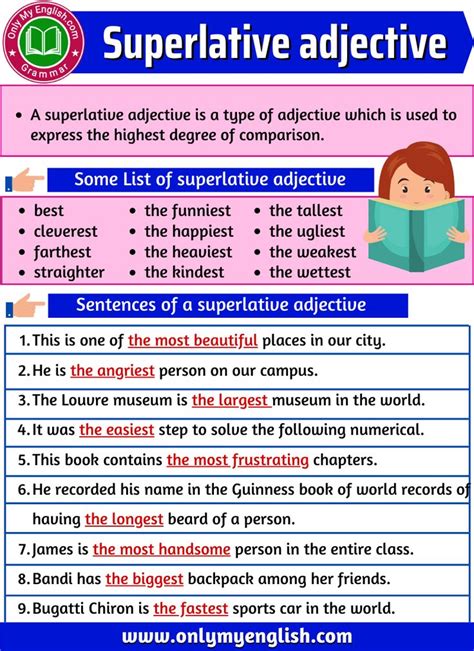 Superlative adjective: Definition, Examples & List | Superlative adjectives, Adjectives grammar ...