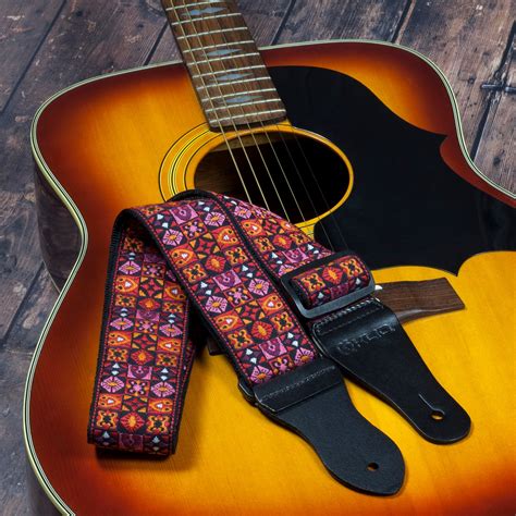 Vintage Woven Guitar Strap for Acoustic and Electric Guitars with 2 Ru - KLIQ Music Gear