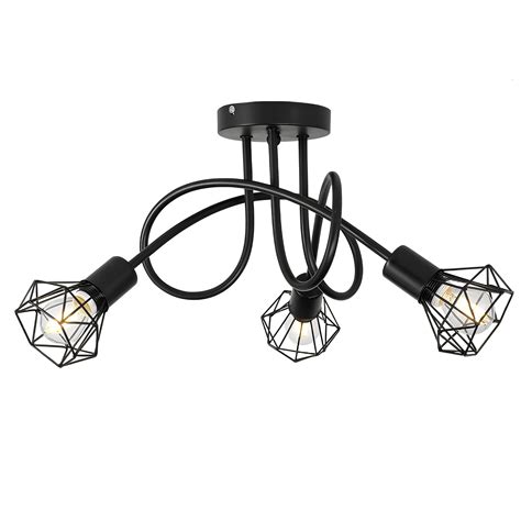 3-Light Semi Flush Mount Ceiling Light Modern Lamp Fixture for Bedroom ...