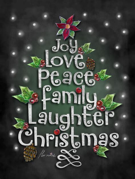 Art Prints - Lifestyle :: Life Quotes :: Chalkboard - Christmas Joy Love Peace - Poster Hub