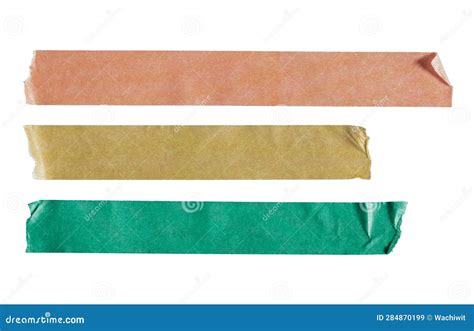 Long Orange, Yellow and Green Paper Tape Stock Image - Image of masking ...