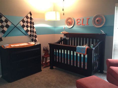 Eli's race car baby room! It's perfect. Baby Bedroom, Baby Boy Rooms, Baby Boy Nurseries ...