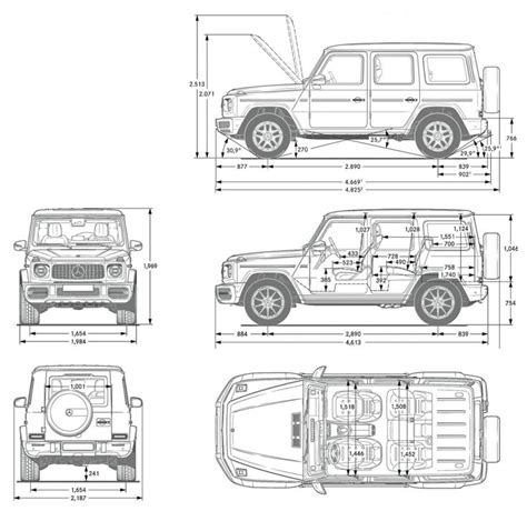 Mercedes-Benz G-Class blueprint | Benz g class, Mercedes benz g class, G class