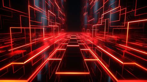 Vibrant Neon Lines Illuminate Geometric 3d Render Background, Neon Room ...