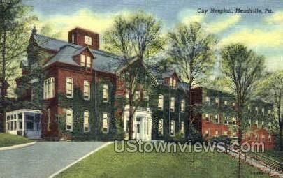 City Hospital, Meadville in Meadville, Pennsylvania Vintage Collectible Postcard - Old Vintage ...