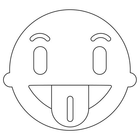 Tongue Out Face Emoji Coloring Page Colouringpages | The Best Porn Website