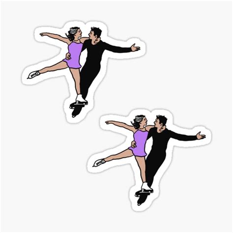 "Ice skating drawing couple athletes moviment pack" Sticker for Sale by ...