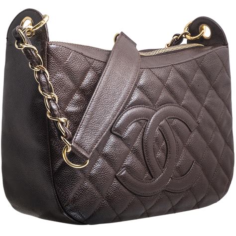 Vintage Chanel Brown Caviar Quilted Leather Handbag - Shop Jewelry, Watches & Accessories