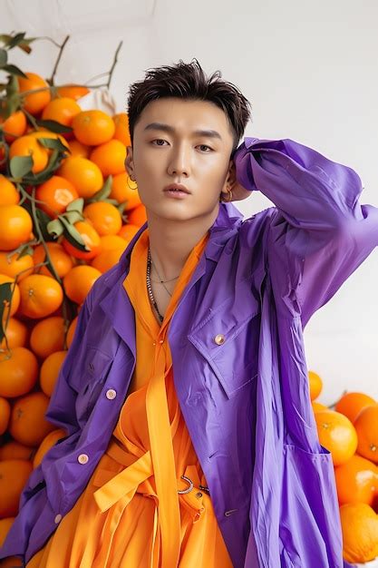 Free Photo | Portrait of man wearing lavender colored fashion garments for color of the year