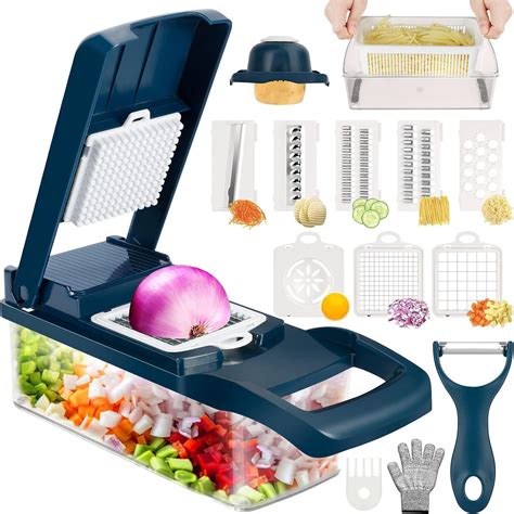 KMASHI 14 in 1 Vegetable Chopper, Multifunctional Mandoline Slicer ...