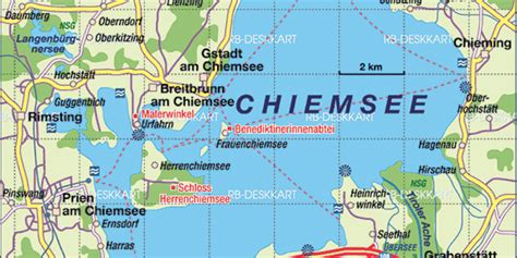 Map of Chiemsee (Region in Germany Bavaria) | Welt-Atlas.de