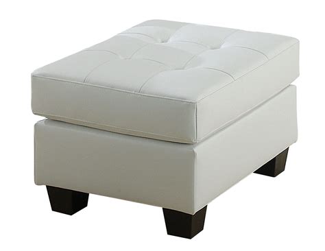 Platinum Ottoman with White Bonded Leather - Walmart.com - Walmart.com