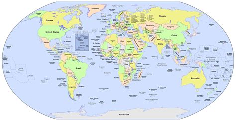 Printable Labeled World Map