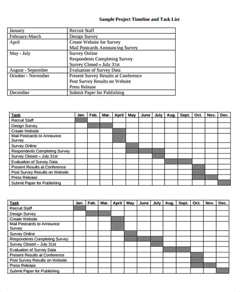 8+ Project Task List Templates | Sample Templates