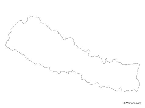 Simple Outline Map Of Nepal Silhouette In Sketch Vector Image | Porn Sex Picture