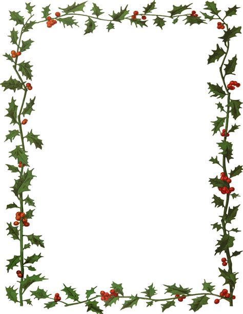 Holly Frame 2 | Free christmas borders, Free christmas printables, Christmas border