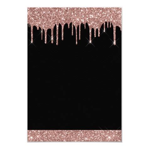 Rose Gold Black Glitter Any Age Birthday Invitation | Zazzle | Rose ...