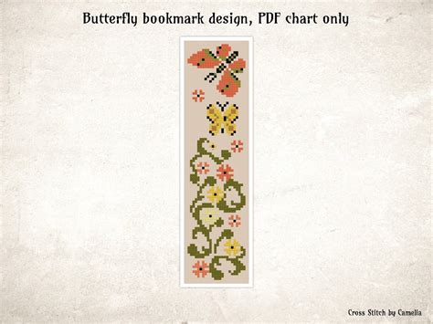 Butterfly Bookmark Cross Stitch Pattern DIY Bookmark PDF | Etsy