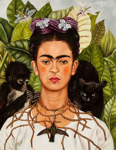 Self-Portrait with Thorn Necklace and Hummingbird by Frida Kahlo: Harry ...