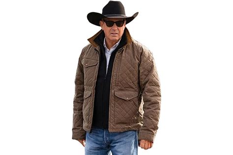 Kevin Costner Yellowstone Season 4 John Dutton Brown Quilted Jacket