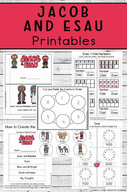 Jacob And Esau Printable Worksheet