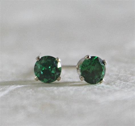 4mm Emerald Stud Earrings-emerald Studs-emerald Studs-4mm | Etsy