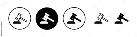 Gavel icon vector illustration. judge gavel sign and symbol. law icon. auction hammer Stock ...