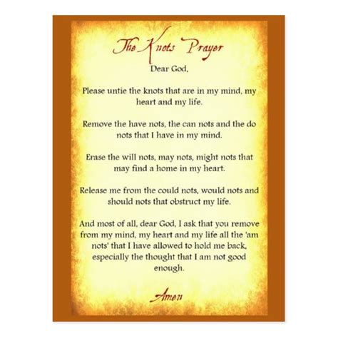 The Knots Prayer Postcard | Zazzle.com